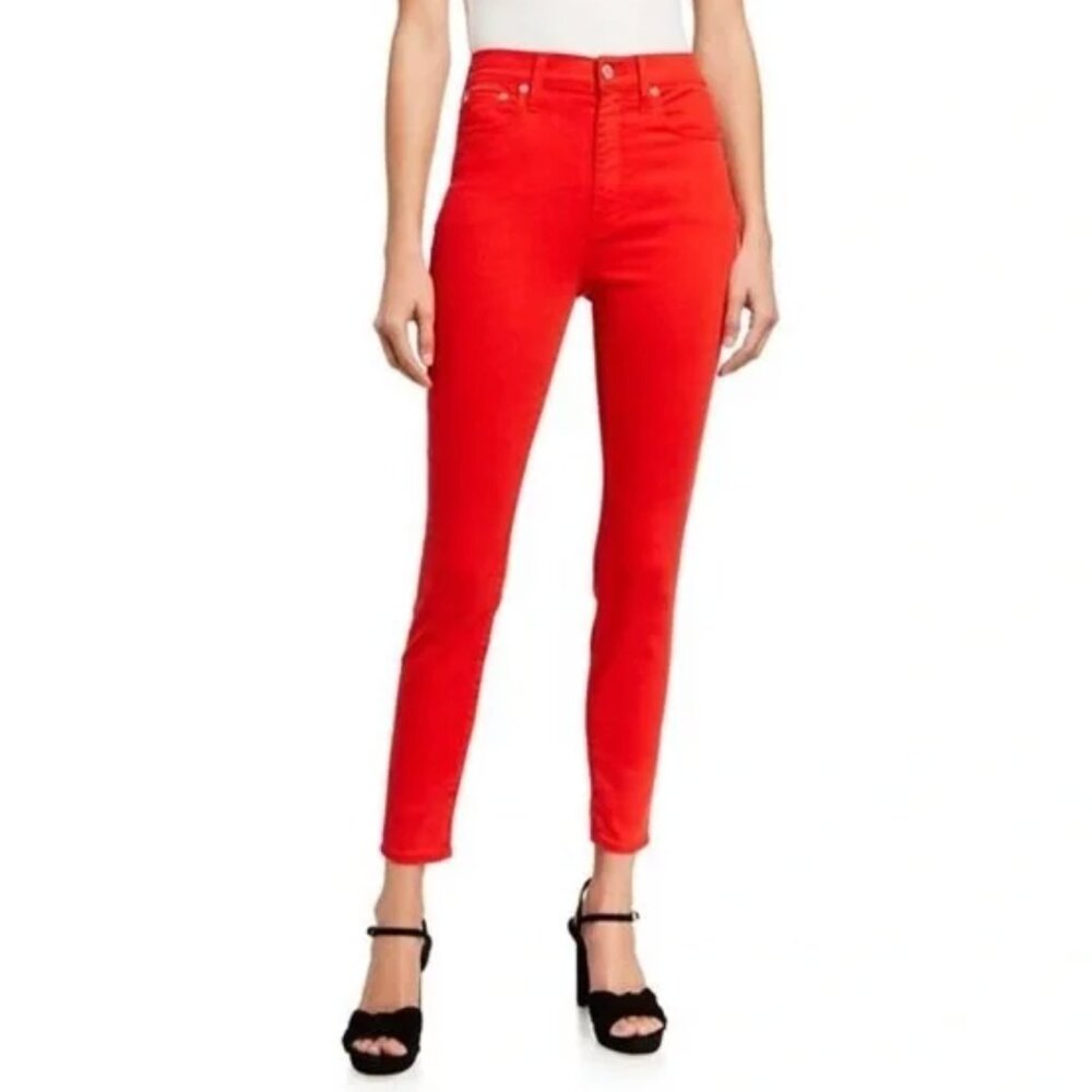 Alice + Olivia Poppy Red Skinny Jeans High Rise 29